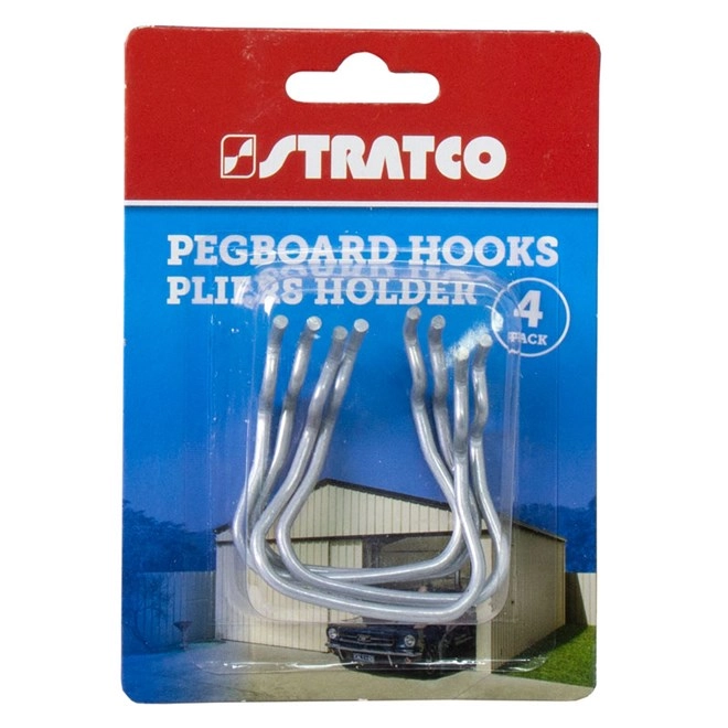 Stratco Pegboard Hooks Plier Holder 4 Pieces