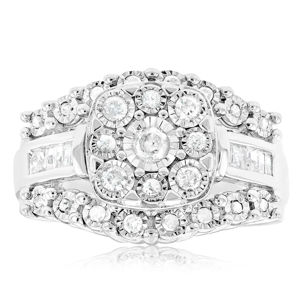 1/2 Carat Diamond Dress Ring with 37 Diamonds in Sterling Silver – Shiels Jewellers