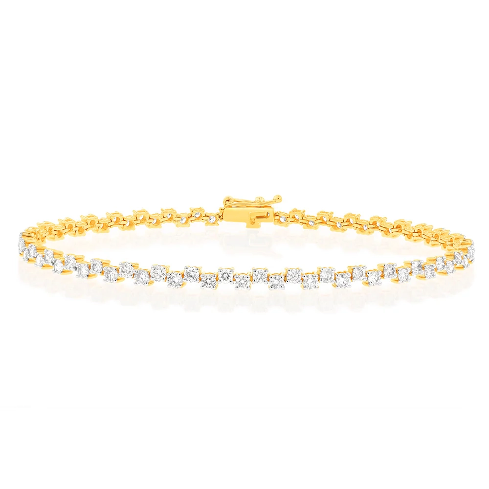 2 Carat Diamond Tennis Bracelet in 10ct Yellow Gold – Shiels Jewellers