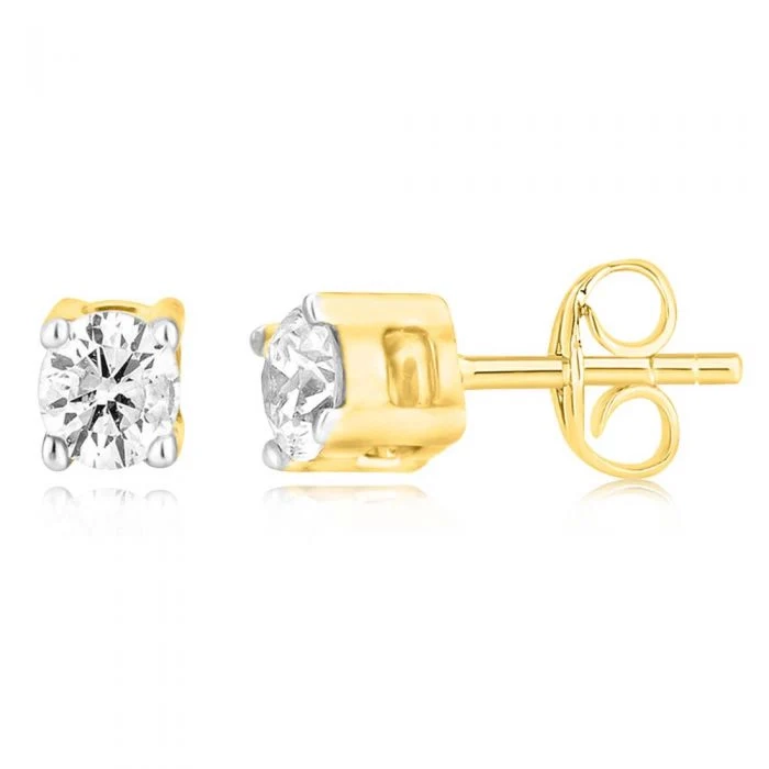 9ct Yellow Gold 0.05 Carat Diamond Stud Earrings – Shiels Jewellers