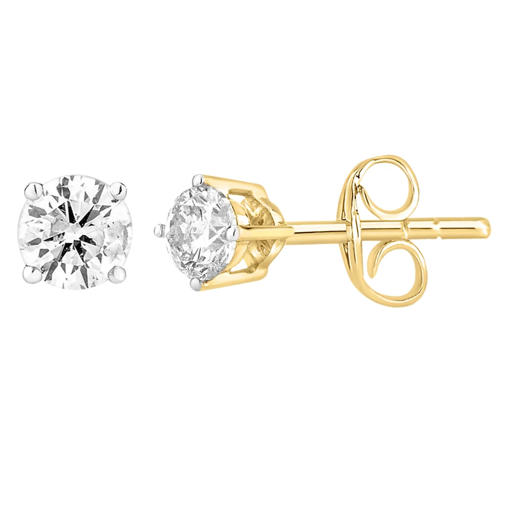 9ct Yellow Gold 1/4 Carat Diamond Stud Earrings – Shiels Jewellers