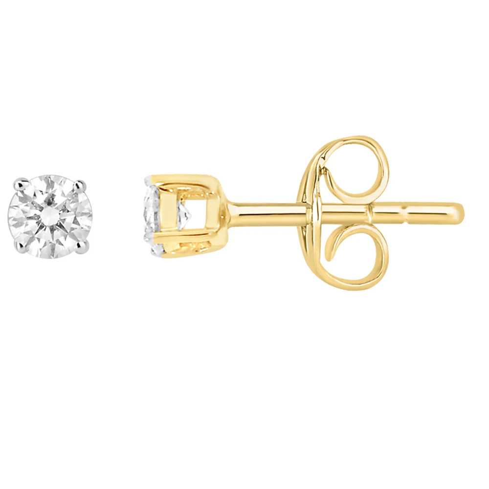 9ct Yellow Gold 1/6 Carat Diamond Stud Earrings – Shiels Jewellers