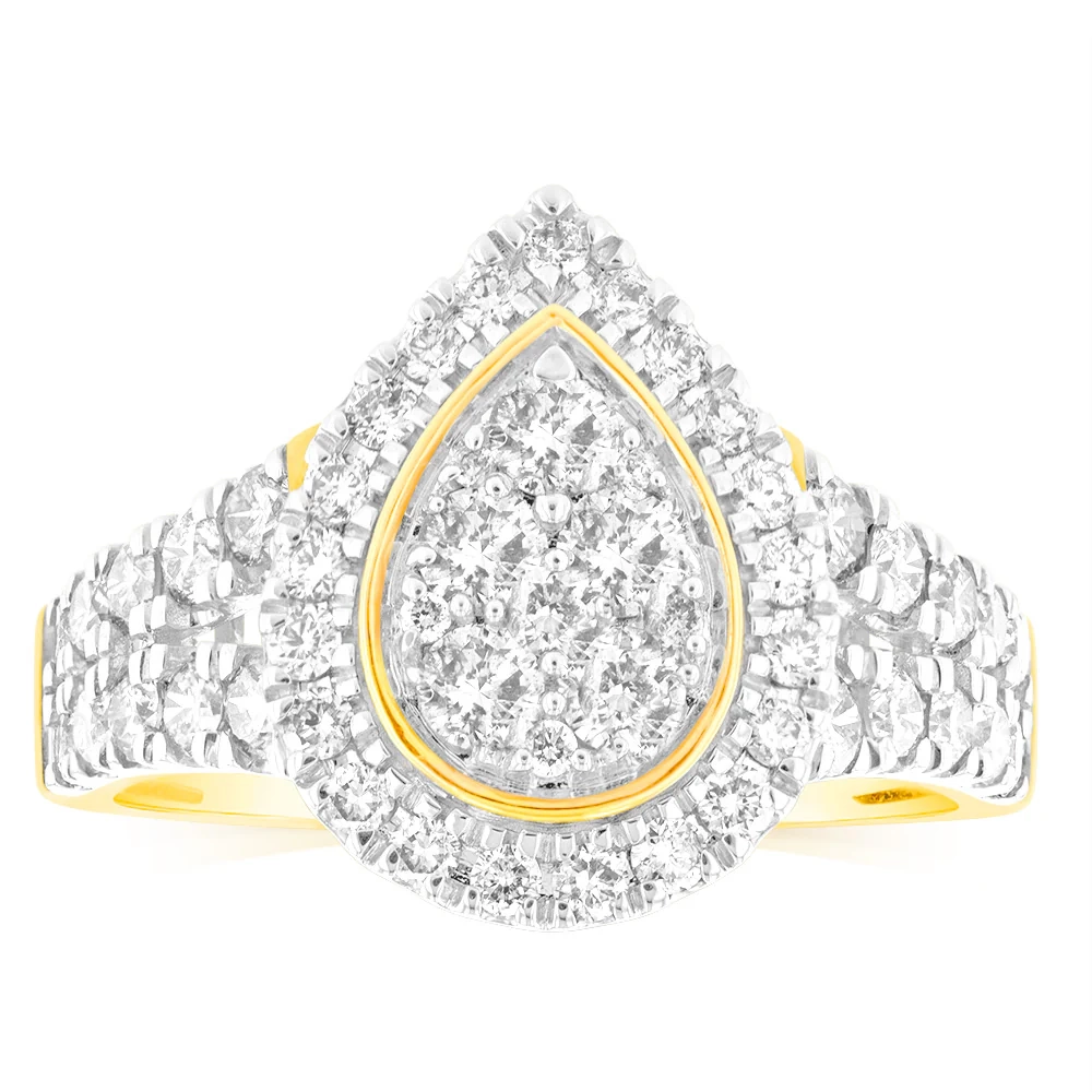 9ct Yellow Gold 2 Carat Diamond Ring with Brilliant Cut Diamonds – Shiels Jewellers