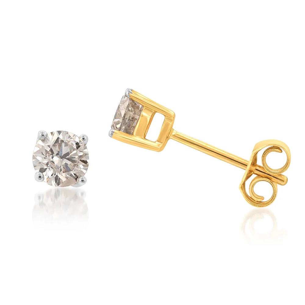 9ct Yellow Gold 3/4 Carat Diamond Stud – Shiels Jewellers