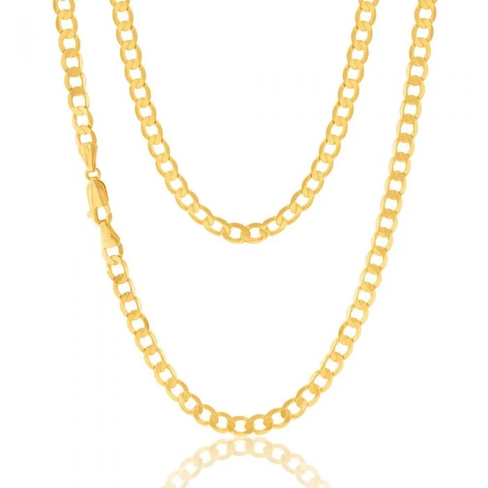 9ct Yellow Gold 55cm Curb Chain – Shiels Jewellers