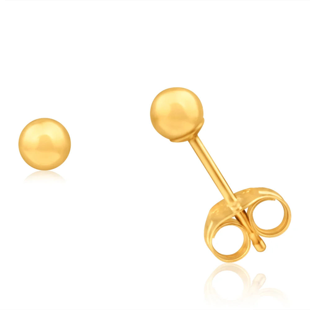 9ct Yellow Gold Ball 3mm Stud Earrings – Shiels Jewellers