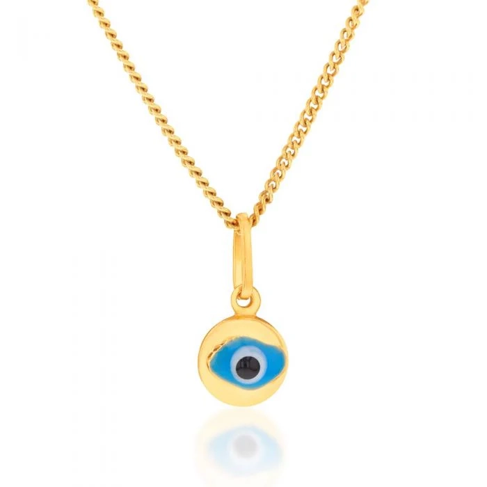 9ct Yellow Gold Evil Eye Pendant – Shiels Jewellers