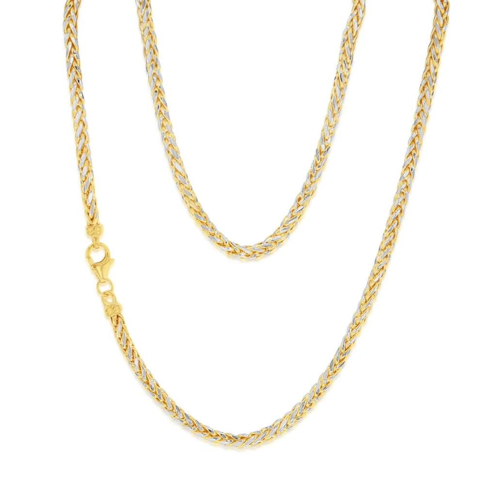 9ct Yellow Gold Fancy Two Tone 45cm Chain – Shiels Jewellers