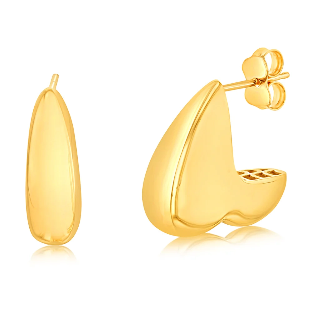 9ct Yellow Gold Heart Half Hoop Earrings – Shiels Jewellers