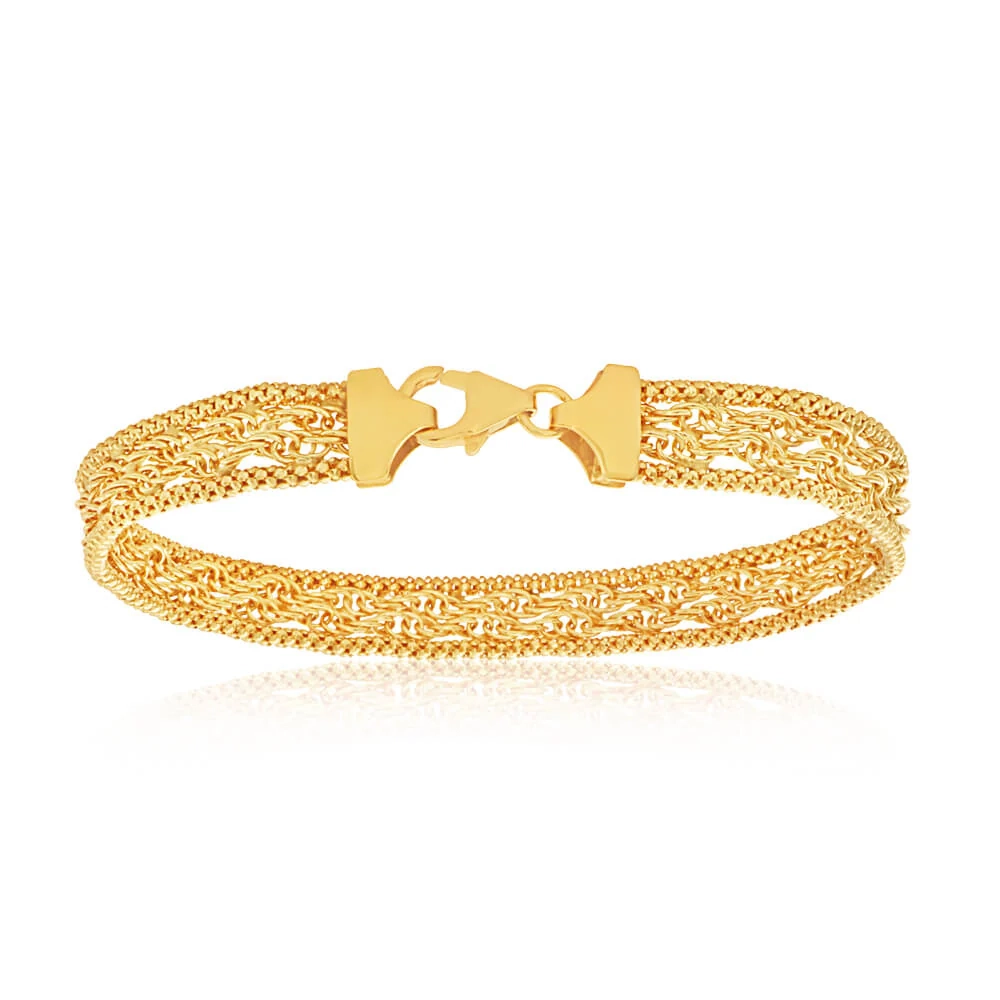 9ct Yellow Gold Mesh 19cm Bracelet – Shiels Jewellers