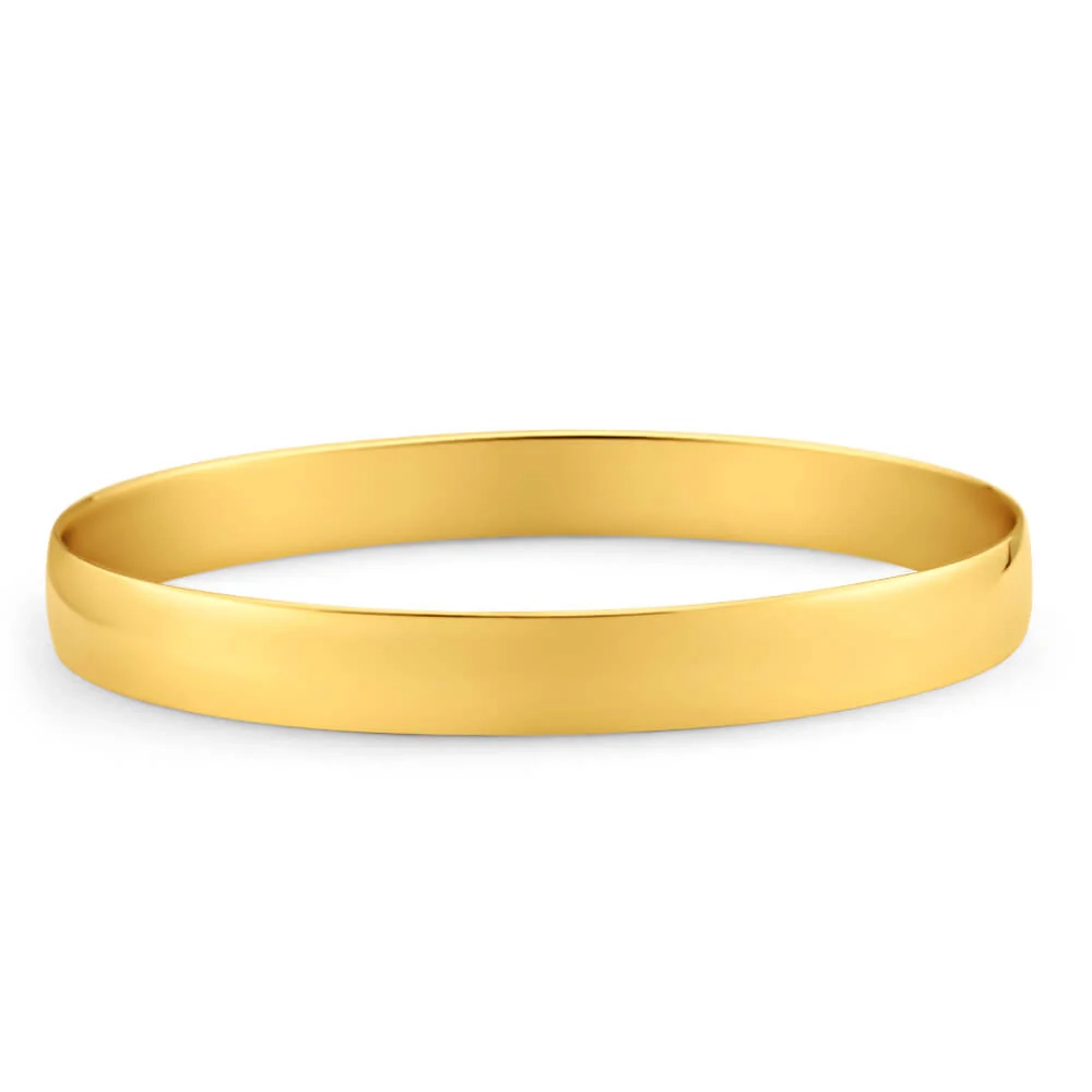 9ct Yellow Gold SOLID 8mm Bangle – Shiels Jewellers