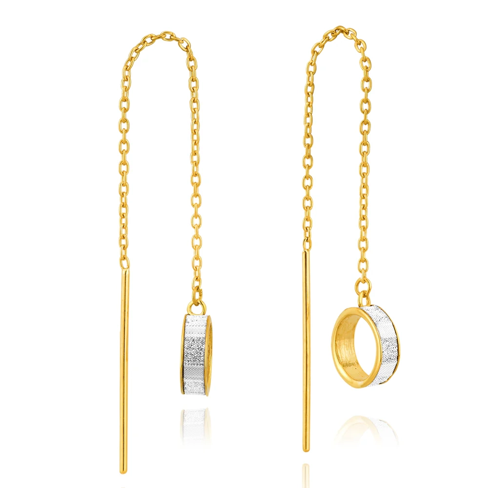 9ct Yellow Gold Stardust Open Circle Thread Silverfilled Earrings – Shiels Jewellers