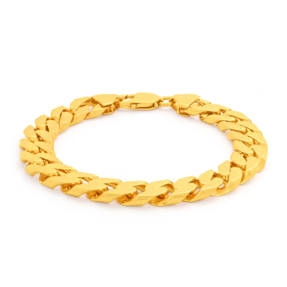 9ct Yellow Solid Gold Divine Curb Bracelet – Shiels Jewellers