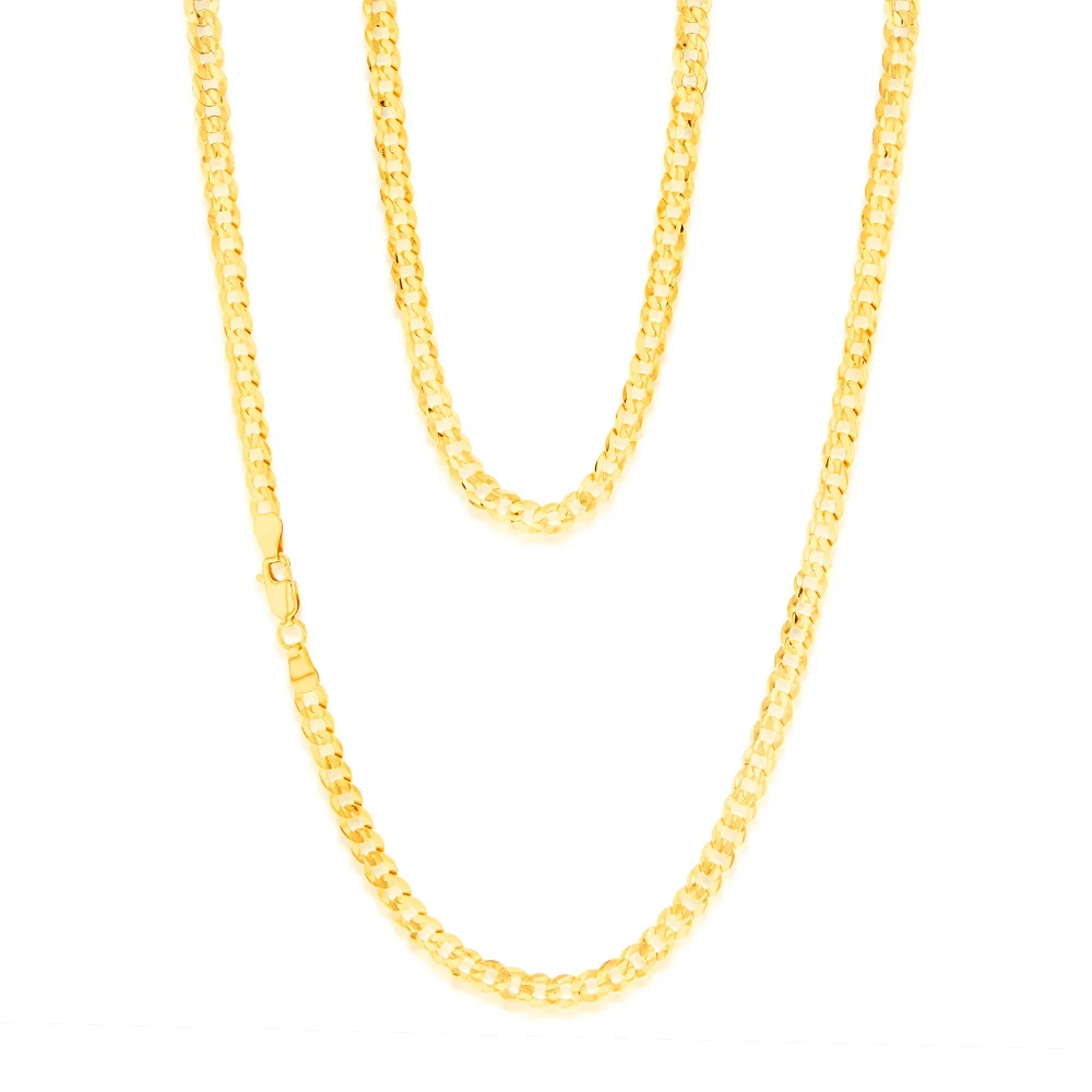 9ct Yellow Solid Gold Fancy 120 Gauge 55cm Chain – Shiels Jewellers