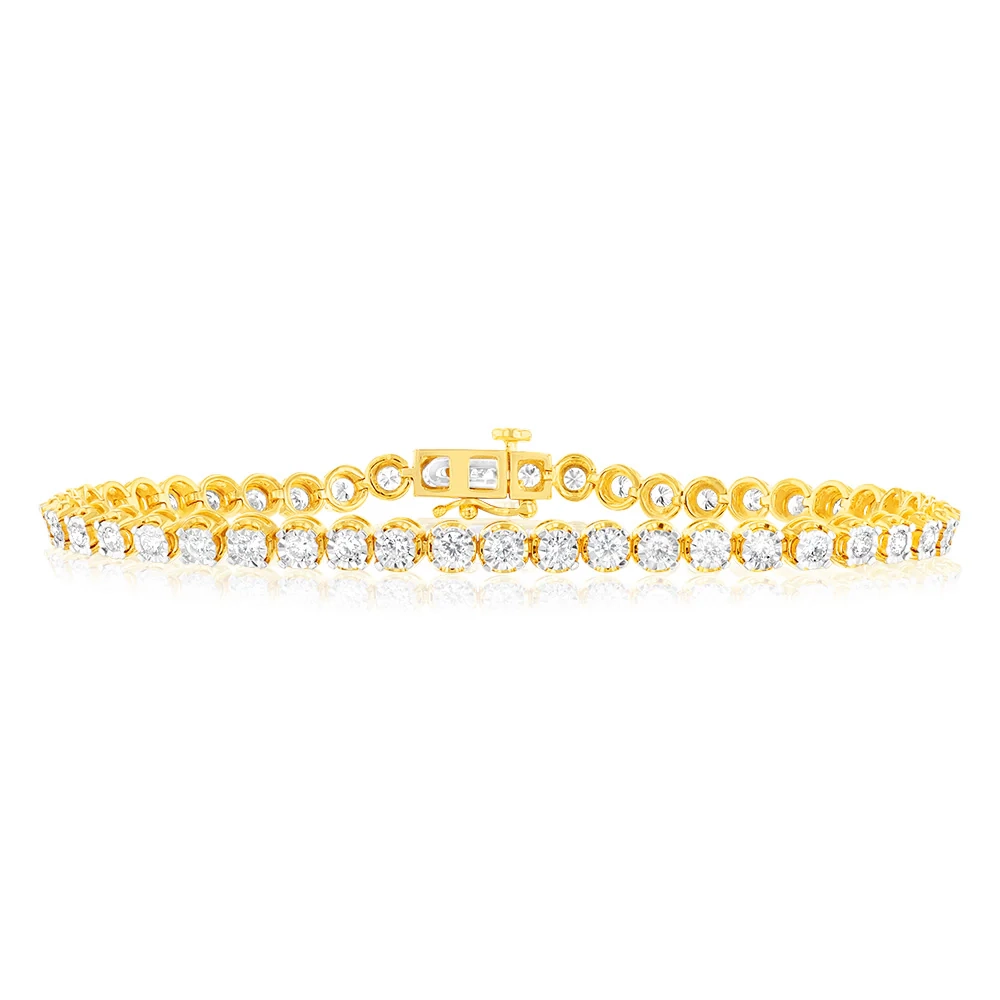 Luminesce Lab Grown 2 Carat Diamond Gold Plated Sterling Silver Bracel – Shiels Jewellers