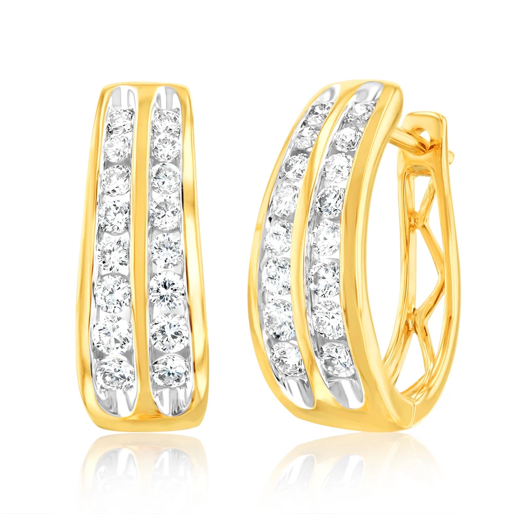 Luminesce Lab Grown 9ct Yellow Gold 1/2 Carat Diamond Hoop Earring – Shiels Jewellers