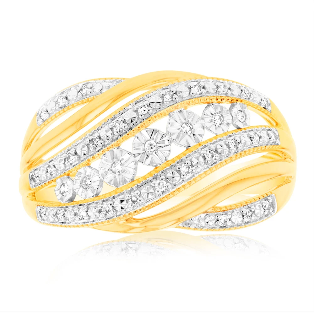 Luminesce Lab Grown Diamond 9ct Yellow Gold 1/10 Carat Diamond Ring – Shiels Jewellers