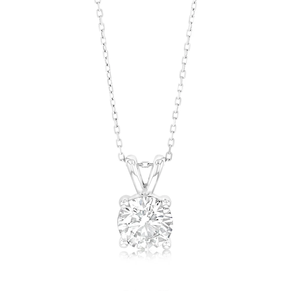 Luminesce Lab Grown Solitaire 2Ct Diamond Pendant in 9ct White Gold wi – Shiels Jewellers