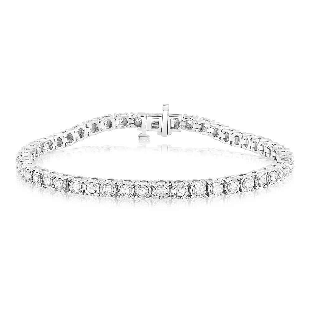 Sterling Silver 0.95 Carat Diamond 18cm Tennis Bracelet with Brilliant – Shiels Jewellers