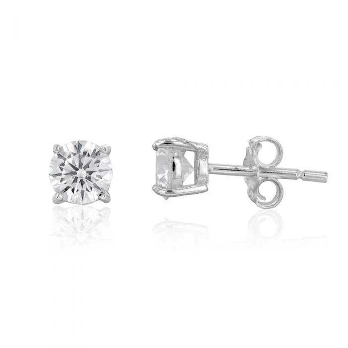 Sterling Silver 5mm 4 Claw Zirconia Stud Earrings – Shiels Jewellers