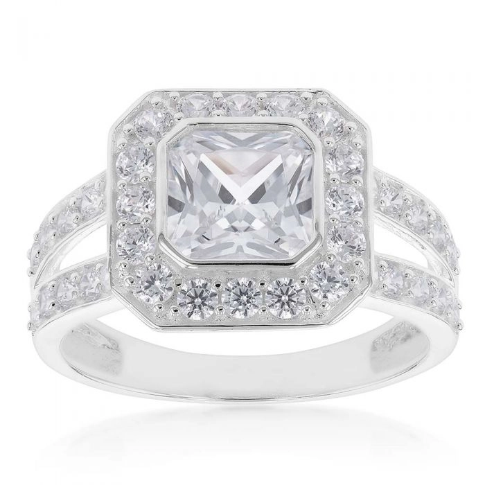 Sterling Silver Cubic Zirconia Octagon Ring – Shiels Jewellers