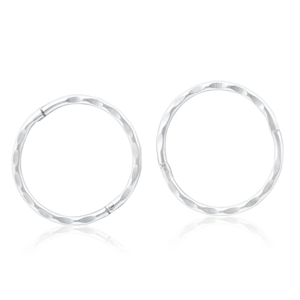 Sterling Silver Faceted Sleeper 13mm Earrings – Shiels Jewellers