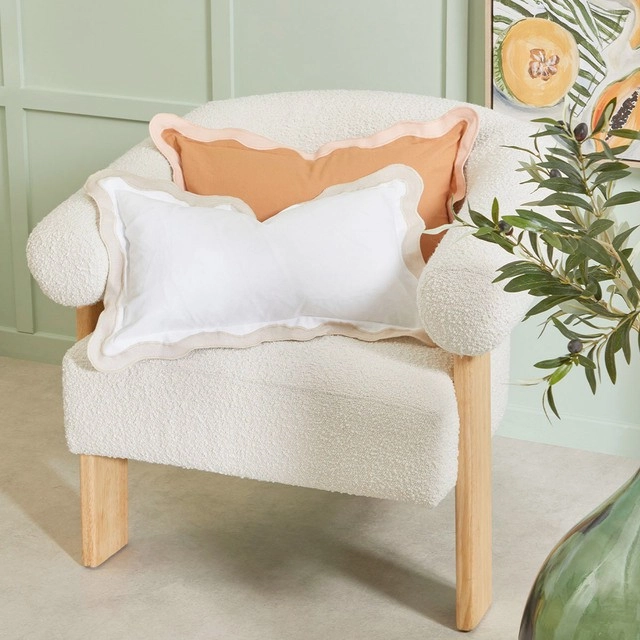 Maya Scalloped Oblong Cushion by Habitat