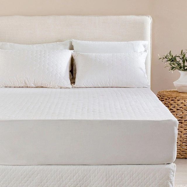 Natural Cotton Mattress Protector by Habitat