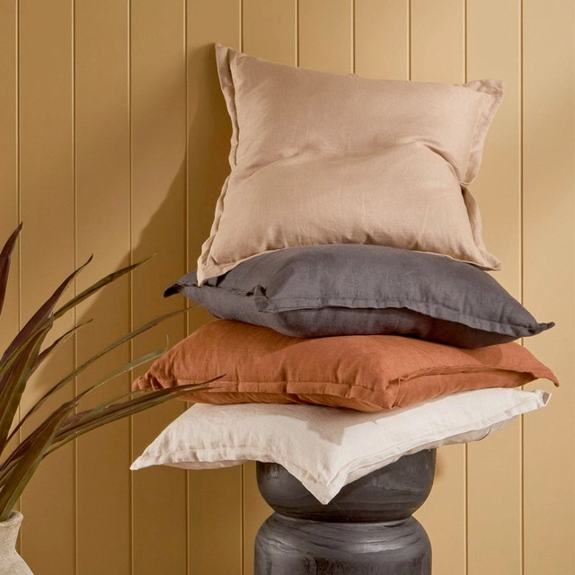 Sahara Linen Feather Cushion by M.U.S.E.