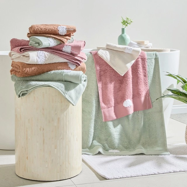 Tamara Palm Embroidered Towel Range by M.U.S.E.