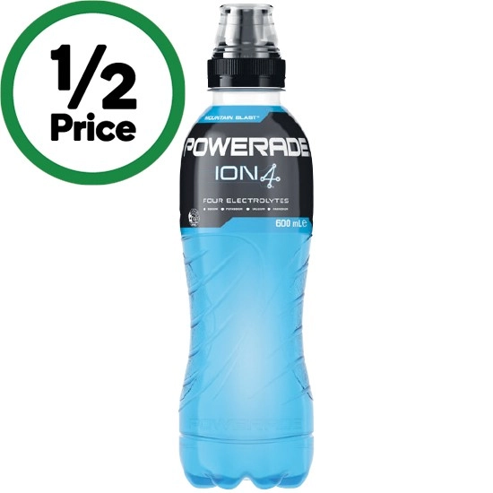 Powerade Drink Flo Cap or Powerade Active Water 600ml