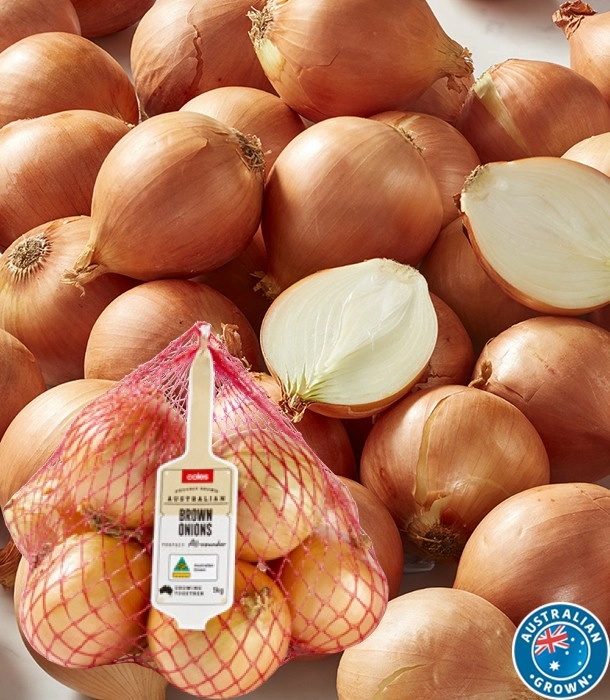 Coles Australian Brown Onions 1kg Bag