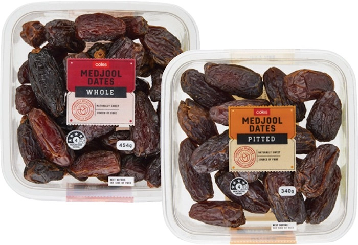 Coles Whole Medjool Dates 454g or Pitted Medjool Dates 340g