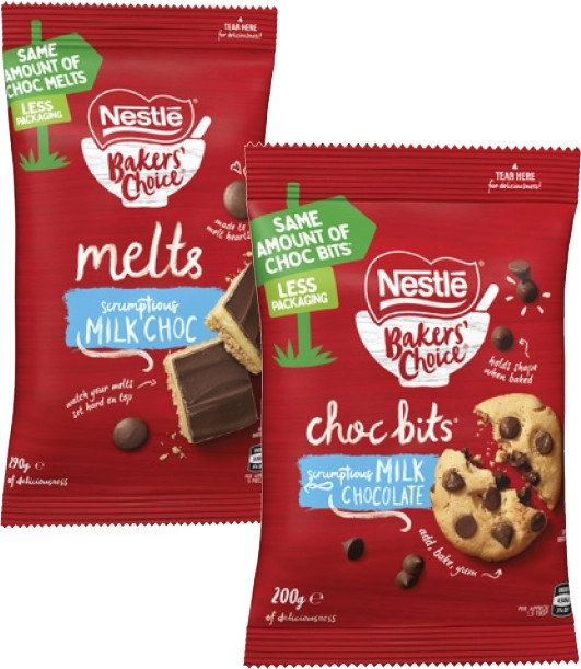 Nestlé Baking Chocolate Chips or Melts 200g-290g