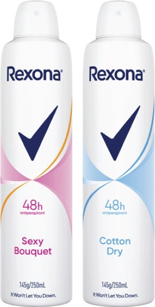 Rexona Antiperspirant Aerosol Deodorant 250mL