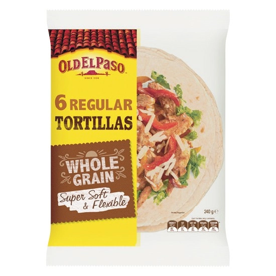 Old El Paso Wholegrain Tortillas 240g Pk 6