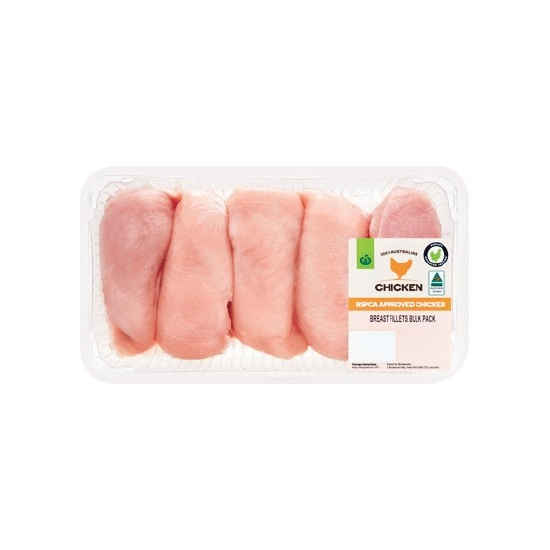 Woolworths Australian Fresh RSPCA Approved Chicken Breast Fillets Bulk Tray – From the Meat Dept