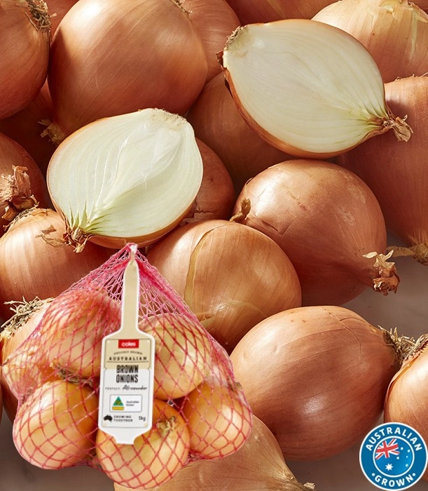 Coles Australian Brown Onions 1kg Bag