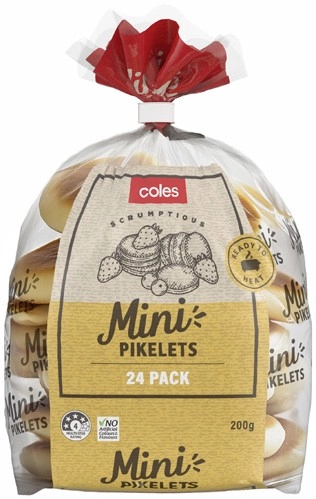 Coles Mini Pikelets 24 Pack 200g