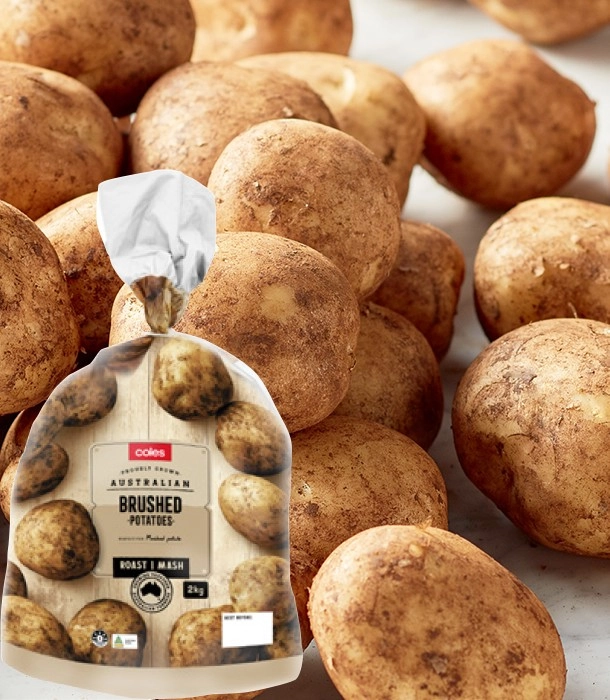 Coles Queensland Brushed Potatoes 2kg Bag