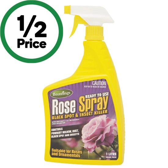 Brunnings Rose Spray or Bug & Fungus Kill Ready To Use 1 Litre