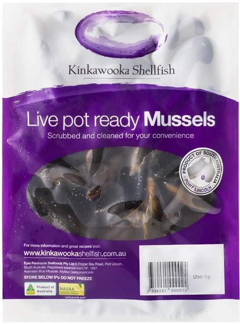 Kinkawooka Fresh Blue Mussels 1kg