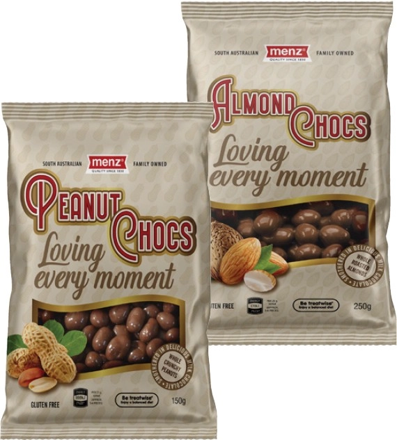 Menz Choc Coated Nuts 125g-150g