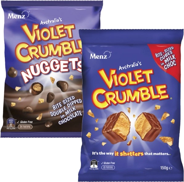 Violet Crumble Choc Honeycomb 120g-150g