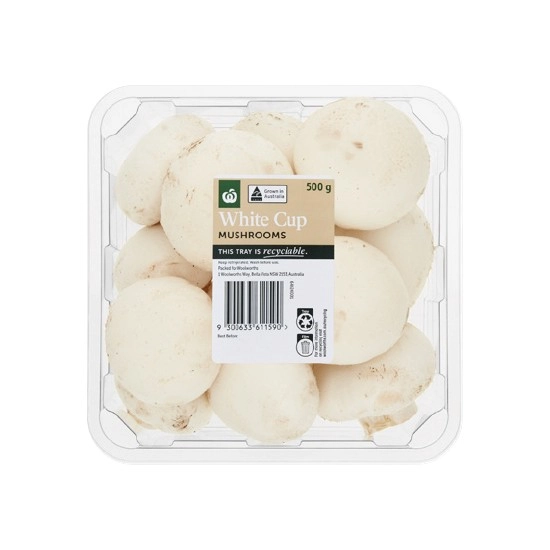 Australian Cup or Sliced Mushrooms 500g Pack