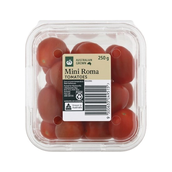 Australian Mini Roma Tomatoes 250g Pack