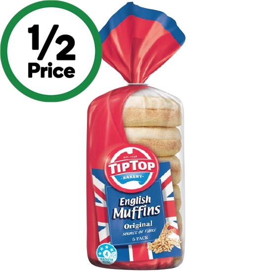 Tip Top English Muffins Varieties Pk 6