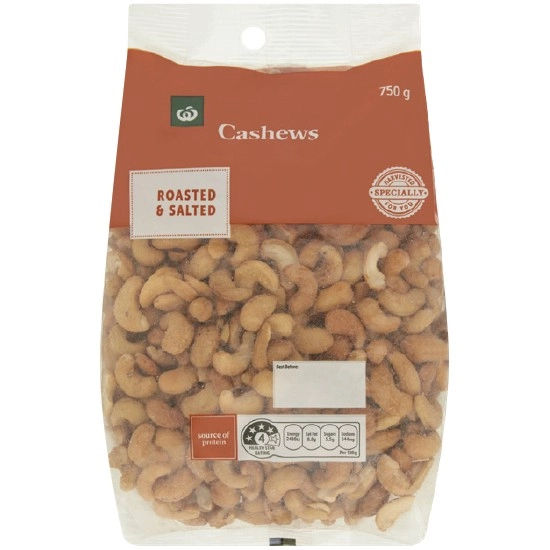 Woolworths Cashews Roasted & Salted 750g