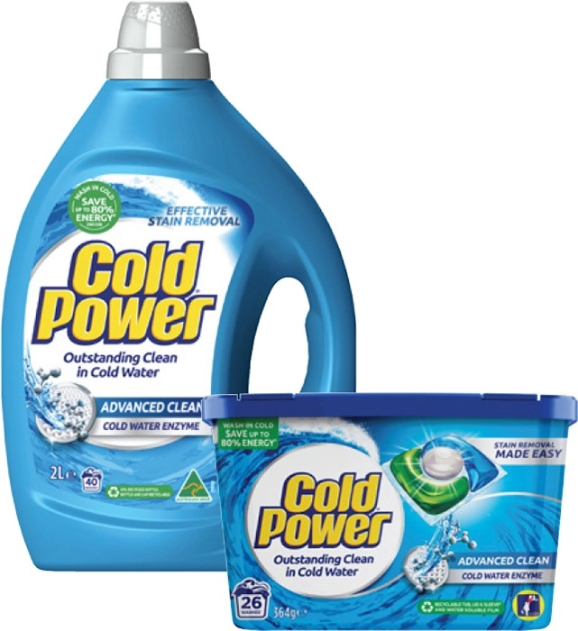 Cold Power Laundry Liquid 2 Litre or Capsules 26 Pack