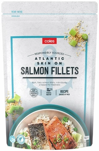 Coles Atlantic Skin On Salmon Fillets 1kg